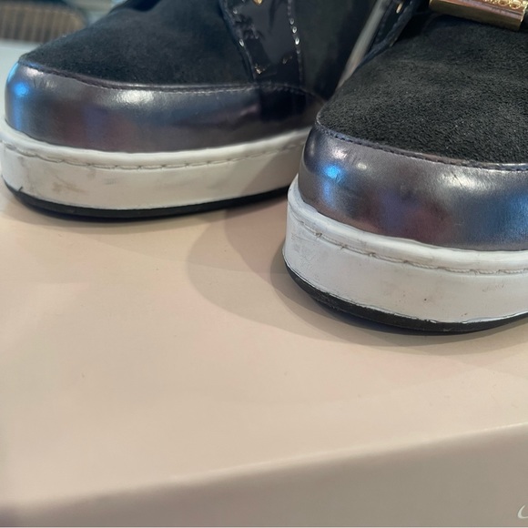 🎉HOST PICK🎉Jimmy Choo grey suede & pattern leather wedge Panama sneaker in box - Picture 16 of 16